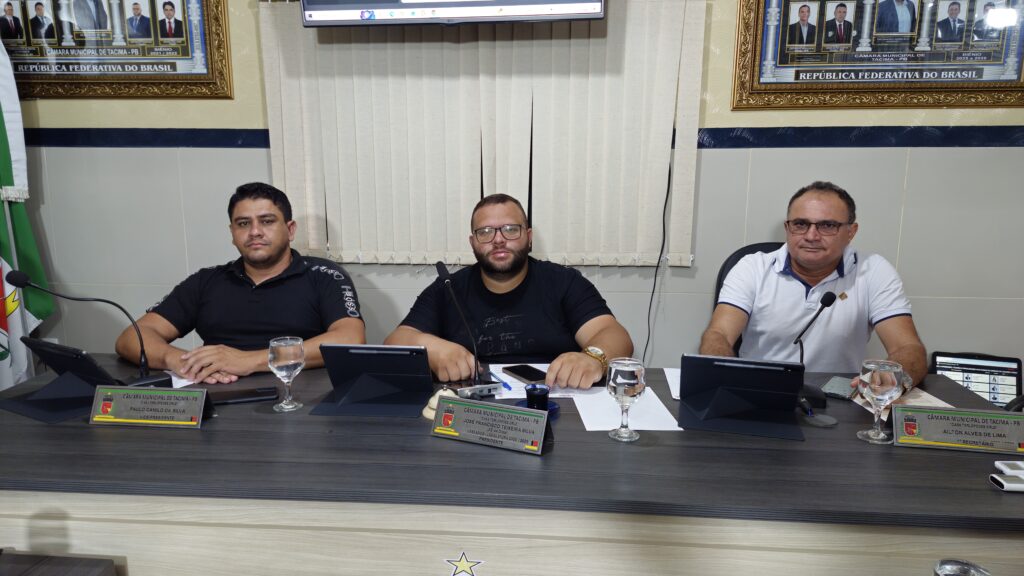 Câmara Municipal de Tacima realiza 7ª Sessão Ordinária e aprova três projetos por unanimidade.