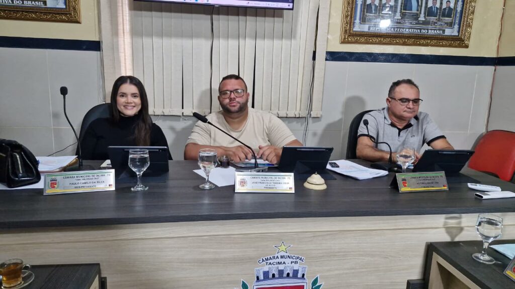 Câmara Municipal de Tacima realiza 18ª Sessão Ordinária de 2026.