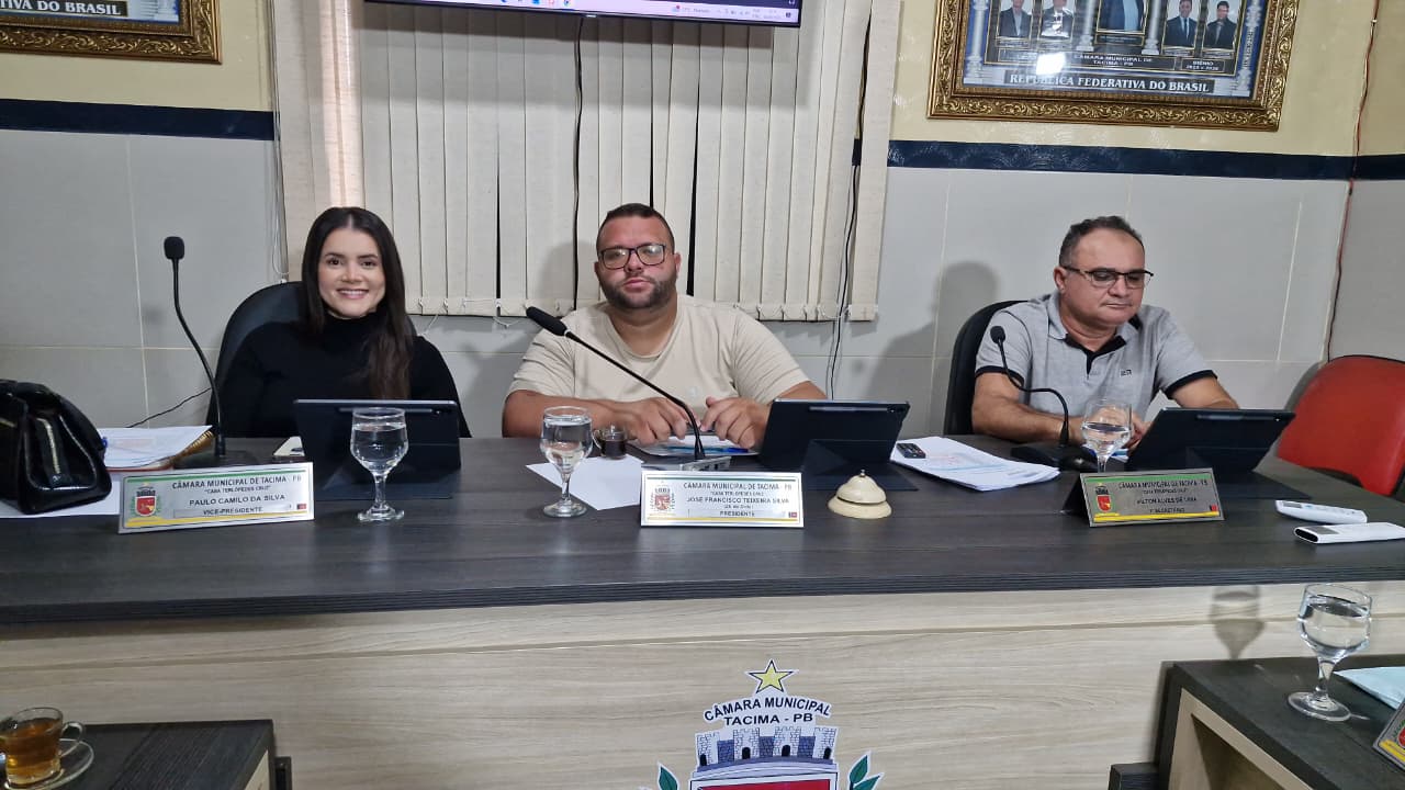 Câmara Municipal de Tacima realiza 18ª Sessão Ordinária de 2026.